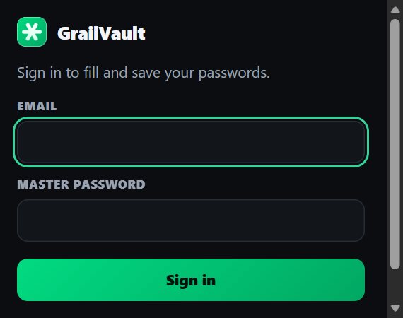 The extension's sign-in screen