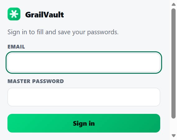 The extension's sign-in screen