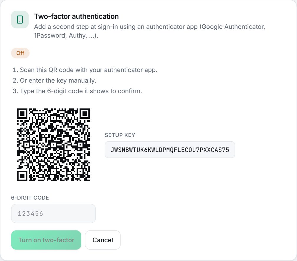 Scanning the QR code with an authenticator app